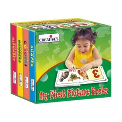 Creative's My First Picture Books | Set of 4 Board Books for Babies & Toddlers | Alphabet Numbers Colours Shapes | Look & Learn Series | Age 1 to 3 Years | Early Learning Gift Set
