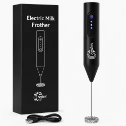Credex Electric Milk Frother for Coffee | USB Rechargeable | 3-Speed Handheld Coffee Beater | Dual Spring Whisk | for Dalgona, Latte, Cappuccino, Lassi, Egg Beating | 1 Year Warranty