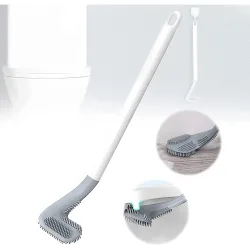 CREDEX L Shape Toilet Cleaning Brush - Angled Bristle Brush with Long Handle