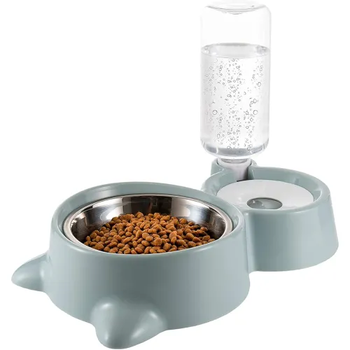 Image of CREDLY 2-in-1 Cat Feeder with Water Dispenser