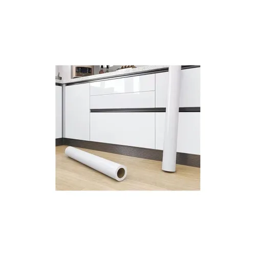Image of CREON White Glossy Self Adhesive Vinyl Wallpaper, Peel and Stick Waterproof Wallpaper for Home Kitchen, Countertop, Cabi