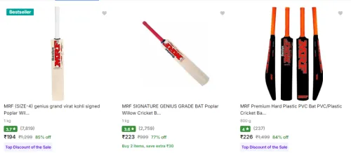 Image of Cricket Bat Upto 85% Discount | Starting @ ₹194