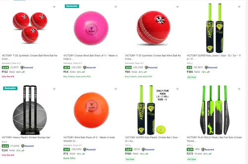 Image of Cricket Bats, balls and stumps Starting at 139/- 