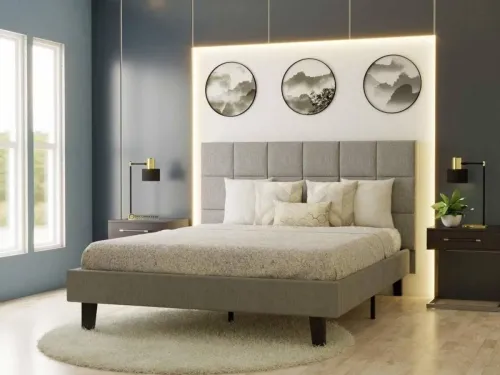 Image of CRIGE Fabric King Size Bed 