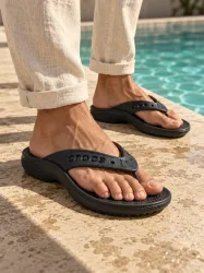 CROCS Baya II Unisex Flip Flops (Black, 7 UK/India)