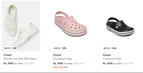 Image of Crocs Footwears at minimum 73% Discount