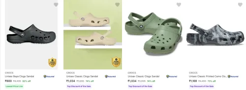Image of CROCS Unisex Clogs at minimum 73% Discount