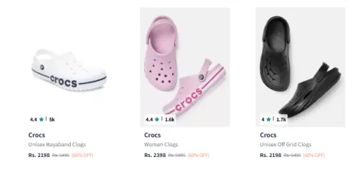 Image of Crocs Unisex Clogs Flat 60% Discount