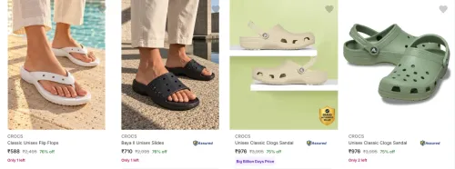 Image of CROCS Women's Footwear at minimum 75% Discount