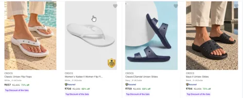 Image of CROCS Women's Slippers & Flip Flops upto 73% Discount