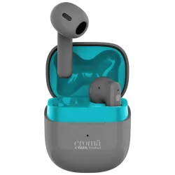 Croma TWS Earbuds with Environmental Noise Cancellation (IPX4 Water Resistant, Fast Charging, Grey Blue)