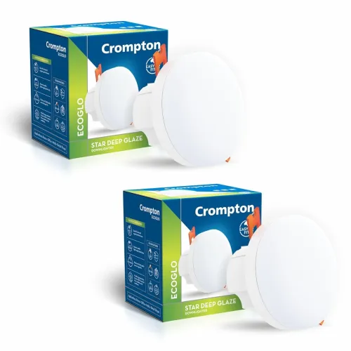 Image of Crompton Domestic Recess LED Deep Cut Down Lighter Star Deep Glaze 6W (Red, Pack of 2)