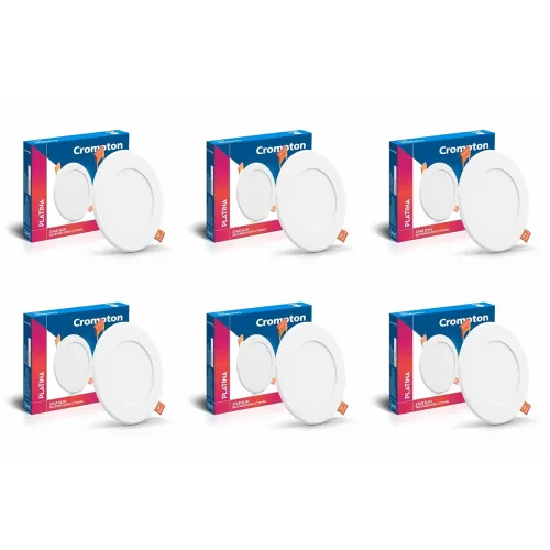Image of Crompton Star Slim 6W Round Warm White Recessed Downlighter pack of 6