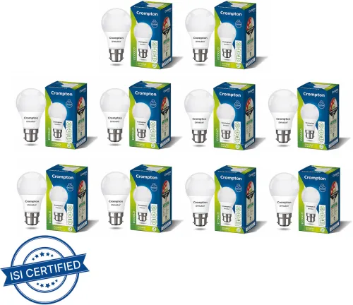 Image of Crompton 7 W Basic Standard B22 LED Bulb (White, Pack of 10)