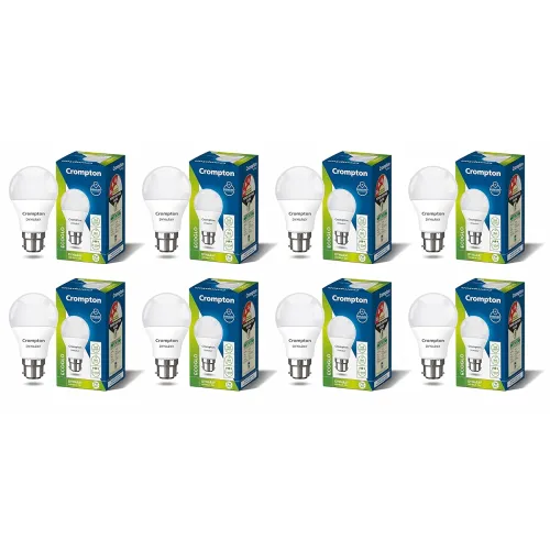 Image of Crompton 7W Round B22 LED Cool Day Light Pack of 8