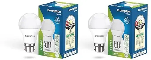 Image of Crompton 9W B22 LED Bulb (White, Pack of 2)