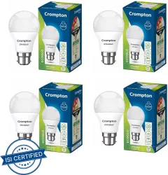 Crompton 9 W Basic Standard B22 LED Bulb (White, Pack of 4)