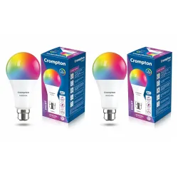 Crompton 9-Watt B22 WiFi Smart LED Bulb Compatible with Amazon Alexa and Google Assistant (Immensa Music Sync B22, Pack 