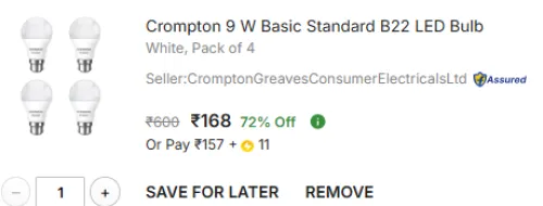 Image of Crompton 9 W Basic Standard B22 LED Bulb, Po4