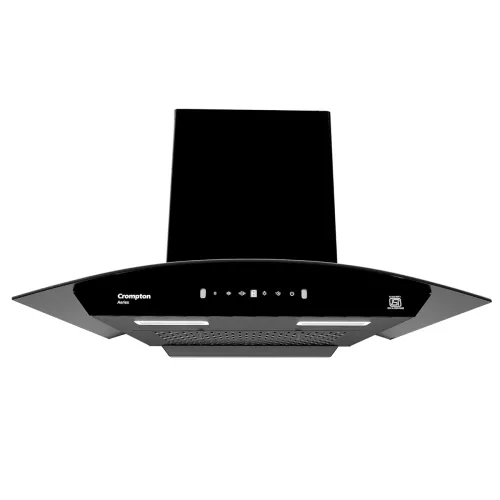 Image of Crompton Aeries Curved 90cm 1280m3/hr Kitchen Curved Chimney| Filterless Thermal Autoclean| Gesture Control| Built In Oi