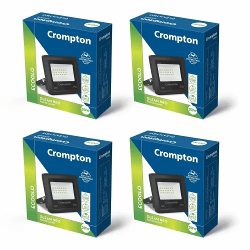 Image of Crompton Aluminium Gleam 20W LED Flood Light | Outdoor Waterproof Security Light