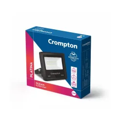 Crompton Aluminium Gleam 30W LED Flood Light | Outdoor Waterproof Security Light | Wide Angle Beam | Cool Daylight 6500K
