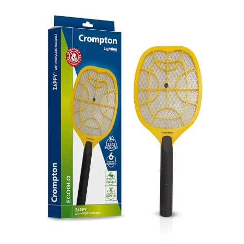 Image of Crompton Anti-Mosquito Racquet Zappy | Mosquito Bat | Mosquito Killer | Rechargeable Mosquito Racket | Long Lasting Batt