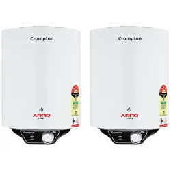 Crompton Arno Neo 15-L 5 Star Rated Storage wall Water Heater with Advanced 3 Level Safety (White) (Pack of 2)
