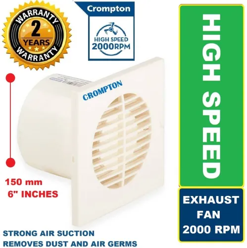 Image of Crompton Axial Air Super Silent High Performance 100% Exhaust Fan