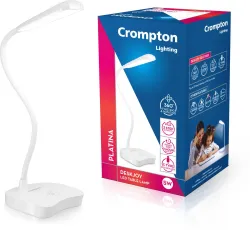 Crompton DeskJoy 5w Rechargeable LED Table Lamp Table Lamp (20 cm, White)