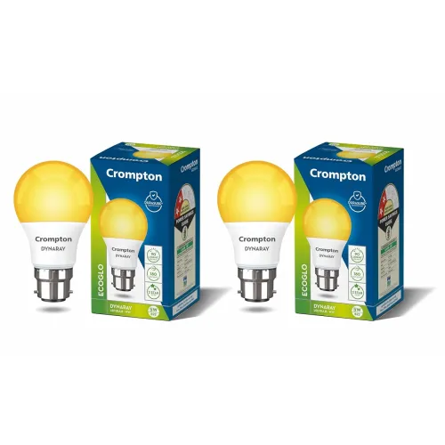 Image of Crompton Dyna Ray 5W Round B22 LED Warm White Pack of 2