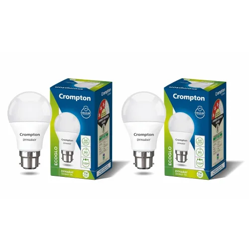Image of Crompton Dyna Ray 7W Round B22 LED Cool Day Light Pack of 2