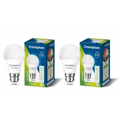 Crompton Dyna Ray 7W Round B22 LED Cool Day Light Pack of 2