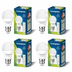 Crompton Dyna Ray 7W Round B22 LED Cool Day Light Pack of 4
