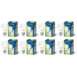 Crompton Dyna Ray 7W Round B22 LED Cool Day Light Pack of 8