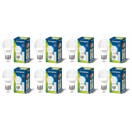 Image of Crompton Dyna Ray 7W Round E27 LED Cool Day Light Pack of 8