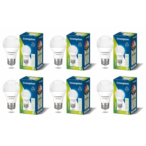 Image of Crompton Dyna Ray 7W Round E27 LED Cool Day Light Pack of 6
