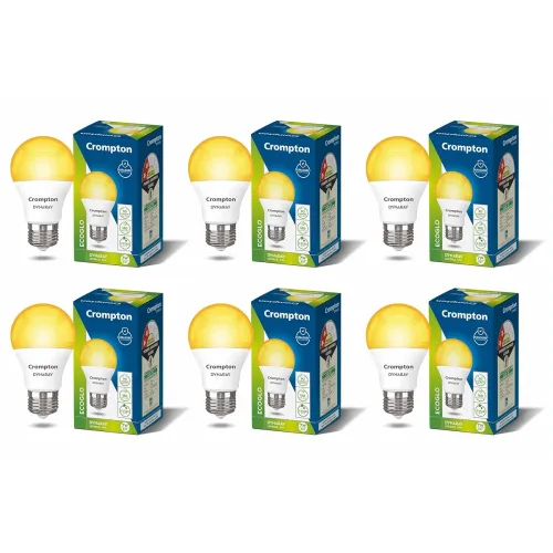 Image of Crompton Dyna Ray 7W Round E27 LED Warm White Pack of 6