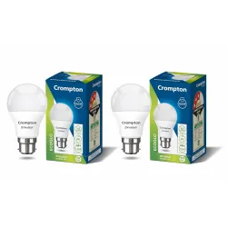 Crompton Dyna Ray 9 Watt LED Bulb Cool Day Light | Pack of 2 | B22 Base, Energy-Efficient | LED Bulb for Home & Office, Wide Light Spread