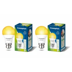 Crompton Dyna Ray 9W Round B22 LED Warm White Pack of 2
