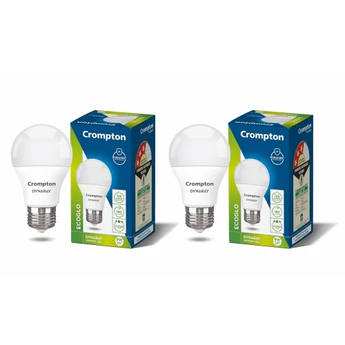 Image of Crompton Dyna Ray LED Bulb | 9W | Cool Day Light | E27 Base | 180 Degree Coverage | 4kV Surge Protection | 440V High Vol