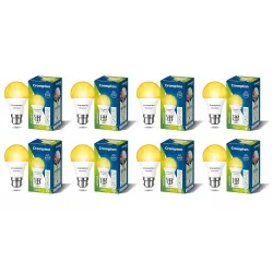 Crompton Dyna Ray 9W Round B22 LED Warm White Pack of 8