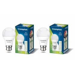 Crompton Dyna Ray 9W Round B22 LED Cool Day Light Pack of 2