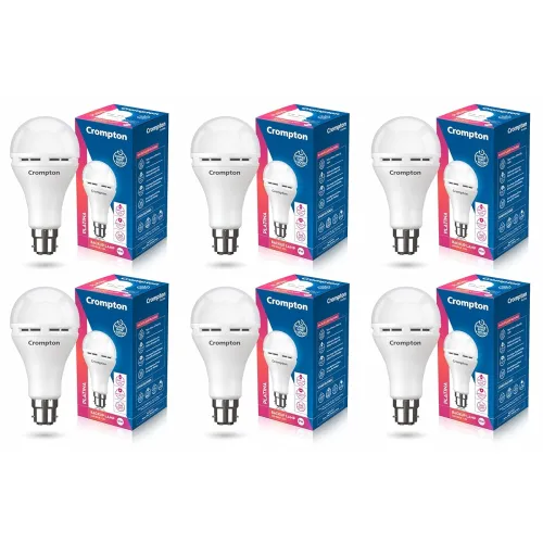 Image of Crompton Emergency 9W LED Bulb Base B22 Cool Day Light (Pack of 6)