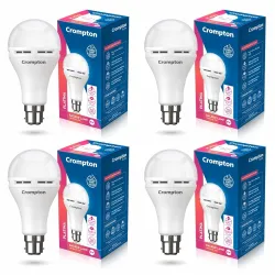 Crompton Emergency 9 W LED Bulb Base B22 Cool Day Light (Pack of 4)