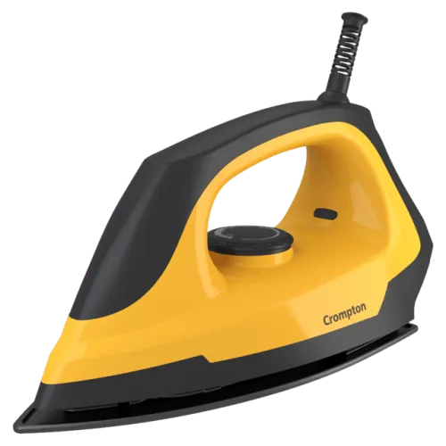 Image of Crompton Eris 1000 Watts Dry Iron (6 Fabric Settings, Yellow and Black)