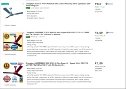 Crompton Fans Upto 77% discount (2 Years warranty)