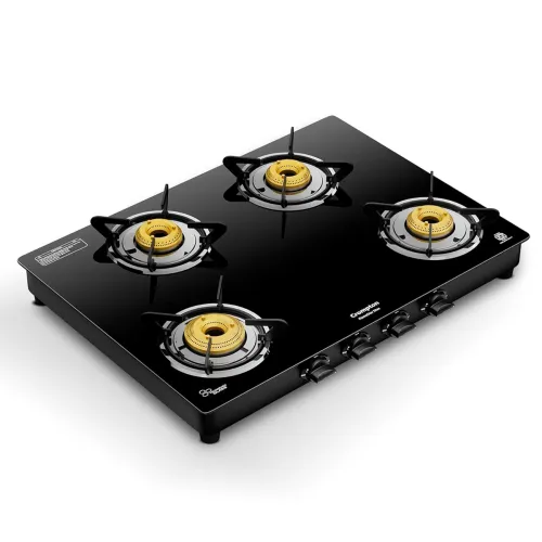 Image of Crompton FlameStar Max 4 Burner Glass Top Gas Stove 