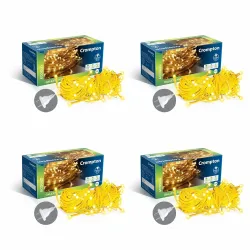 Crompton Galaxy Pixel Light | Festive Ladi Lights | 10 Meter | 48 LEDs | Warm White | Pack of 4 | Direct 2-pin Plug | BIS Safe Wire | for Home Decoration, Diwali, Festival, Birthday, Marriag...