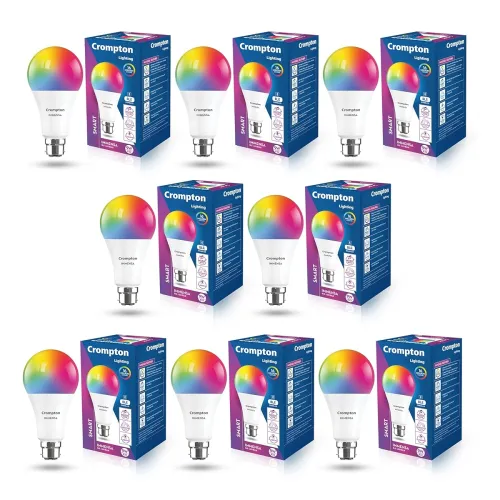 Image of Crompton Immensa 9W Bluetooth Enabled Smart Bulb B22 | 16 million Colours |Pack of 8
